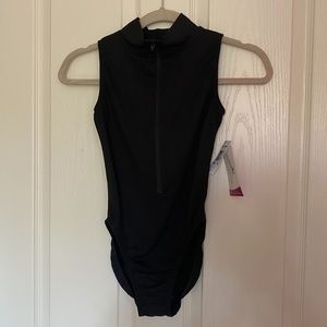 Black Motionwear Leotard DANCE/GYMNASTICS/BALLET zip-up size medium